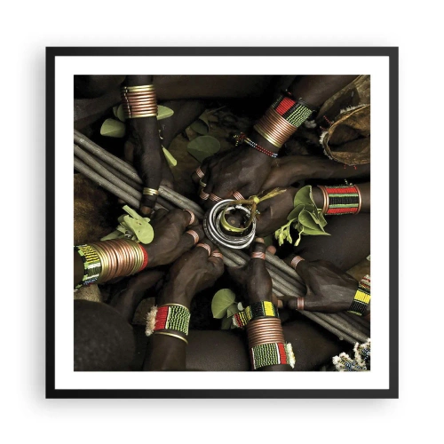 Affiche dans un cadre noir - Poster - Nous sommes ensemble - 60x60 cm