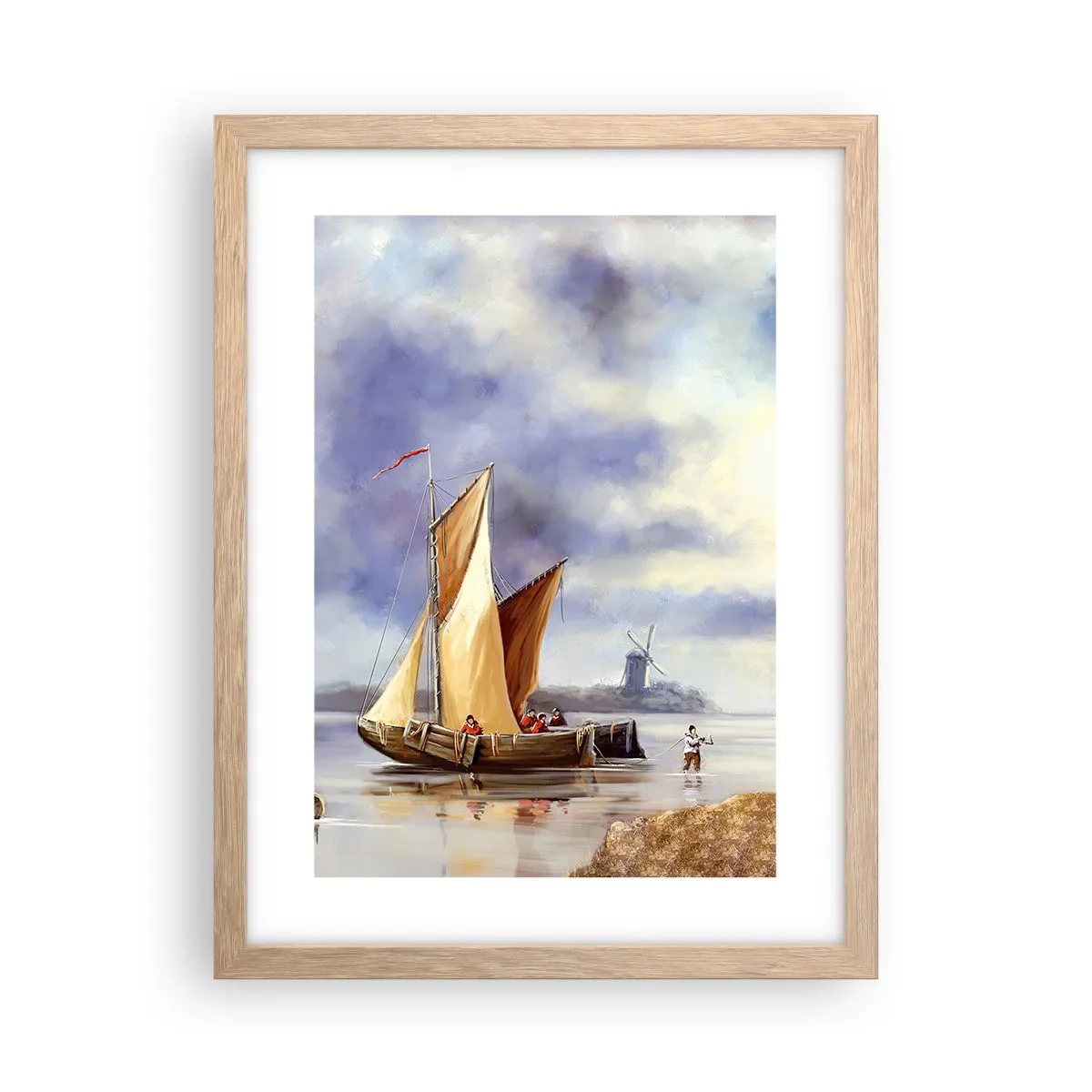 Affiche dans un chêne clair - Poster - Retour de marin - 30x40 cm