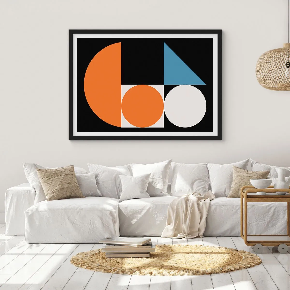 Affiche dans un cadre noir - Poster - Rangement de figures - 91x61 cm