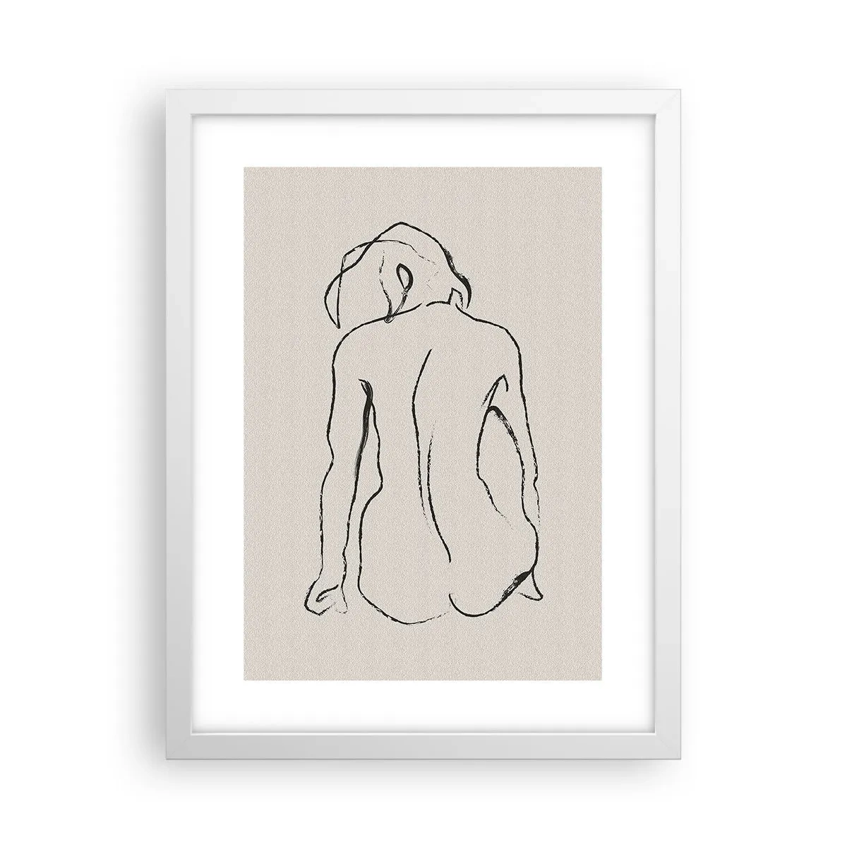 Affiche dans un cadre blanc - Poster - Femme nue - 30x40 cm
