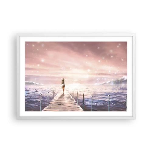 Affiche dans un cadre blanc - Poster - A la lumière d'un rêve - 70x50 cm