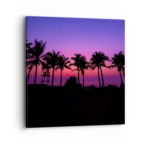 Impression sur toile - Image sur toile - Soirée sous les palmiers - 40x40 cm