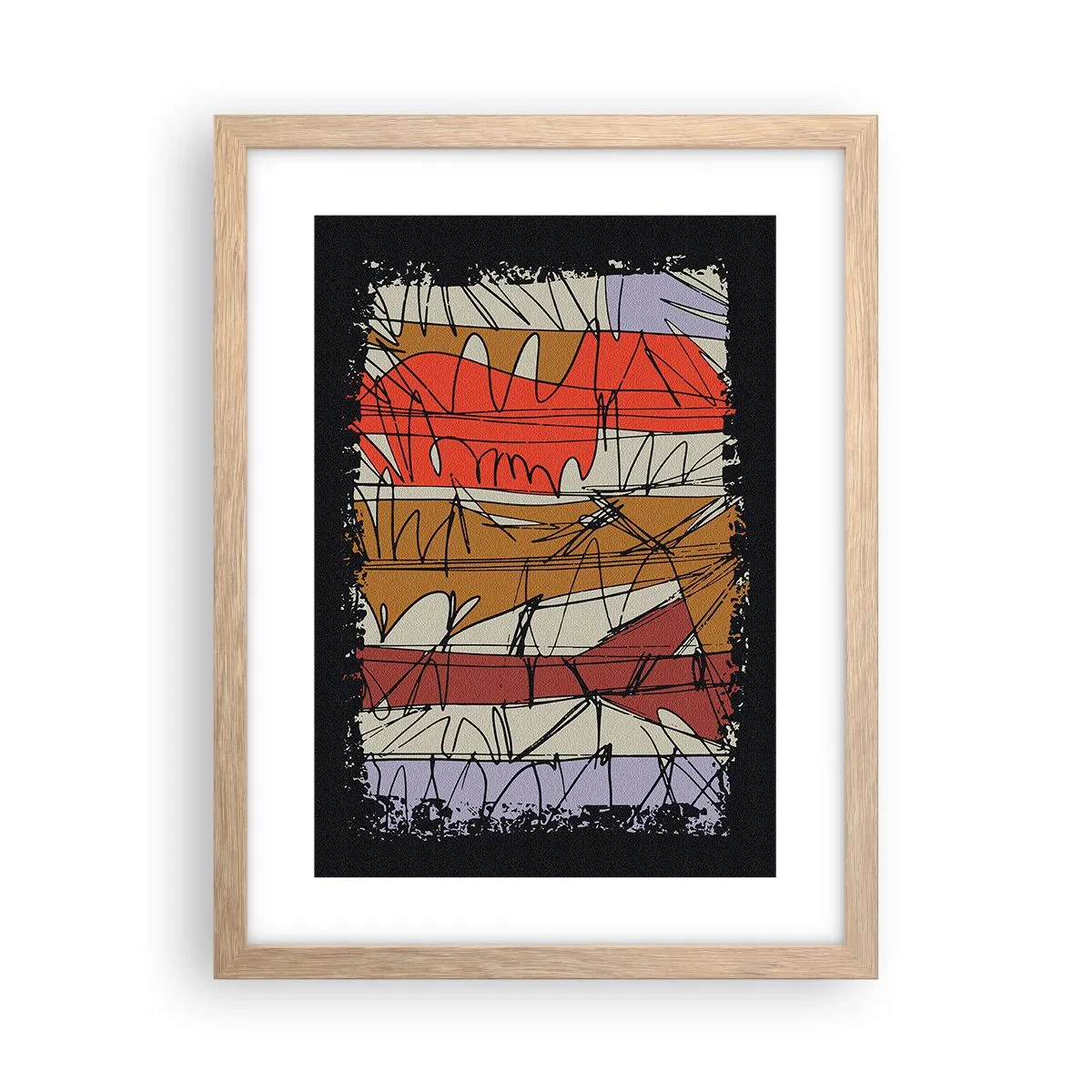 Affiche dans un chêne clair - Poster - Composition spontanée - 30x40 cm