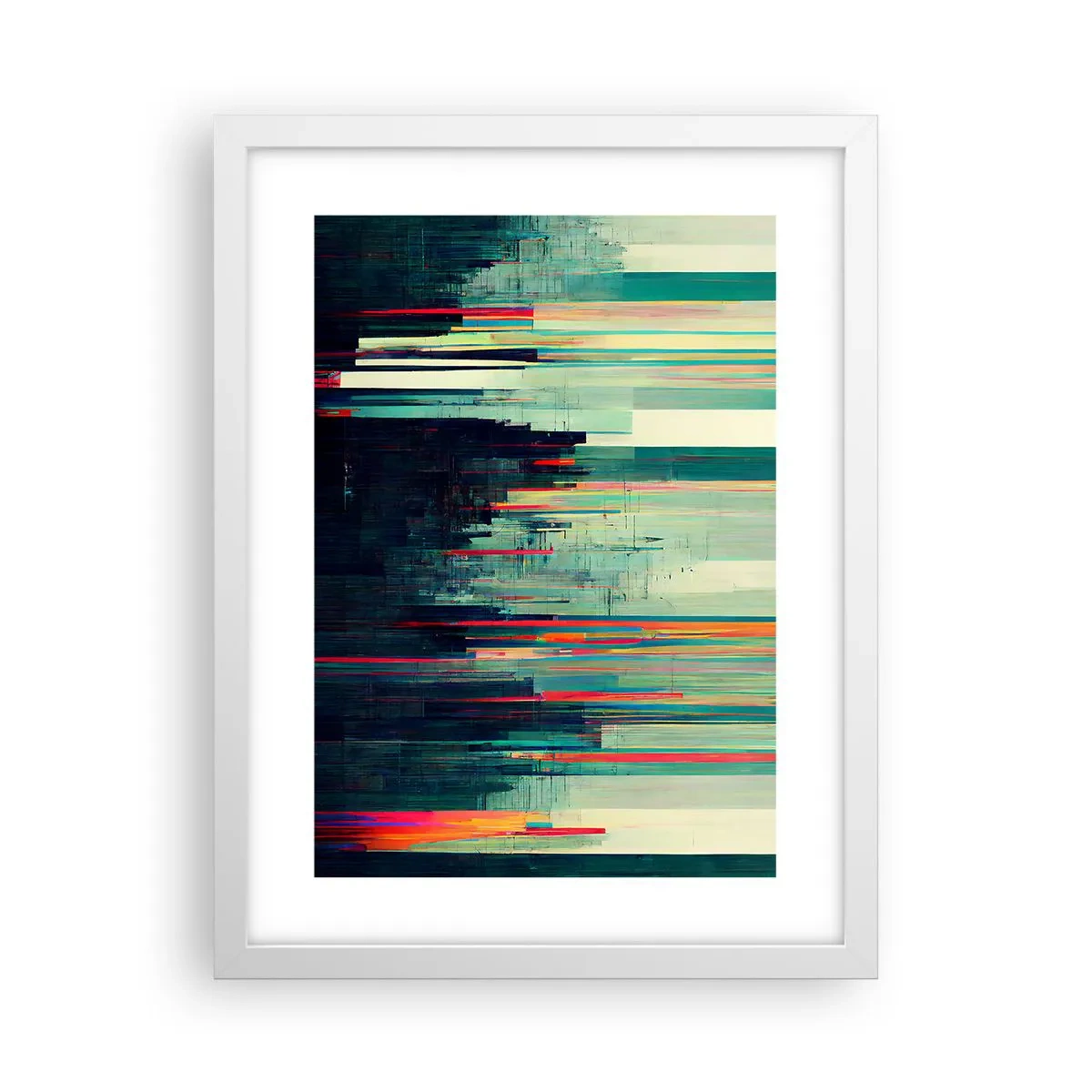 Affiche dans un cadre blanc - Poster - Ville futuriste - 30x40 cm