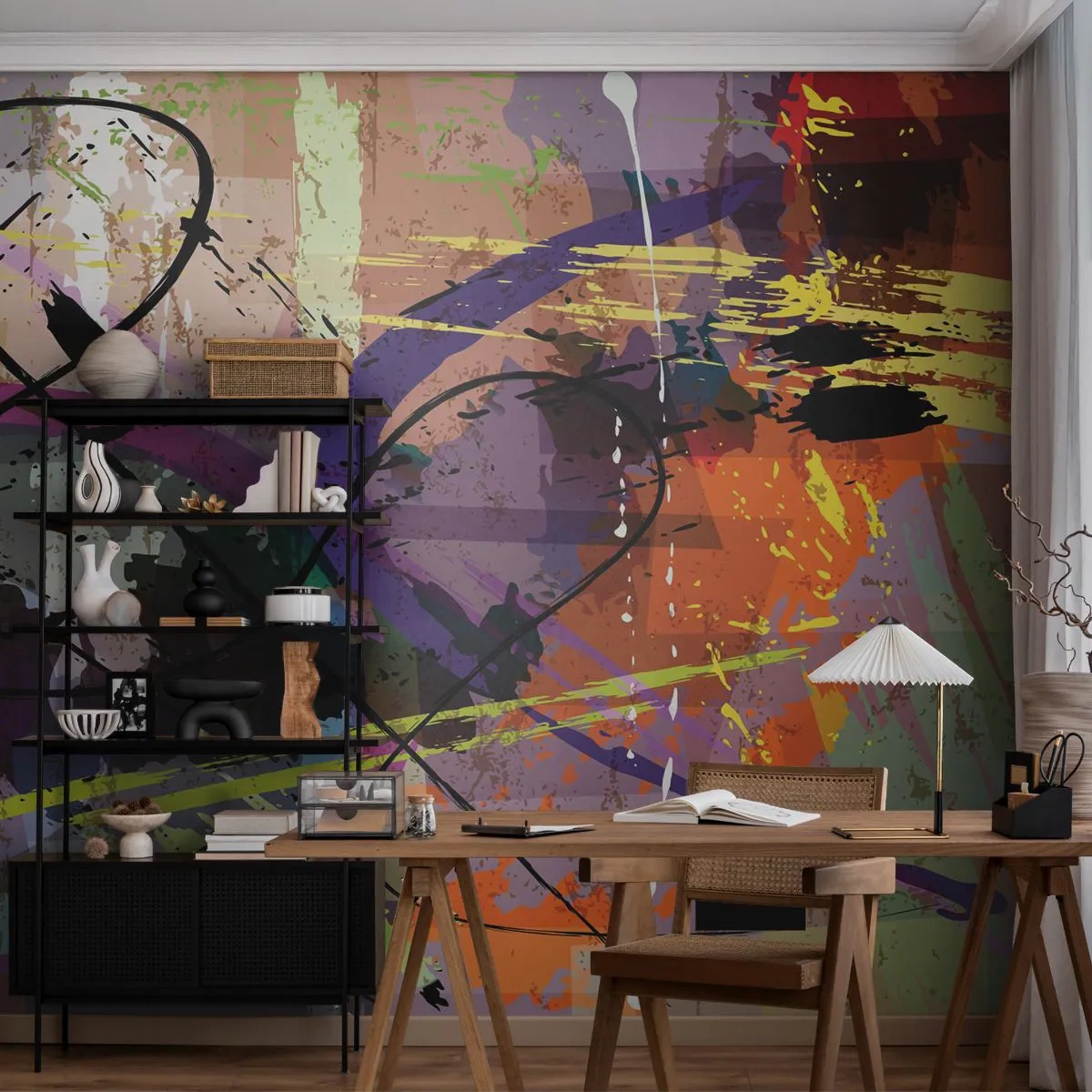 Papier Peint Photo Premium Canvas - Vous pouvez aller tout droit ou autour - Abstraction, Morceau, Modèle moderne - 250x175 cm