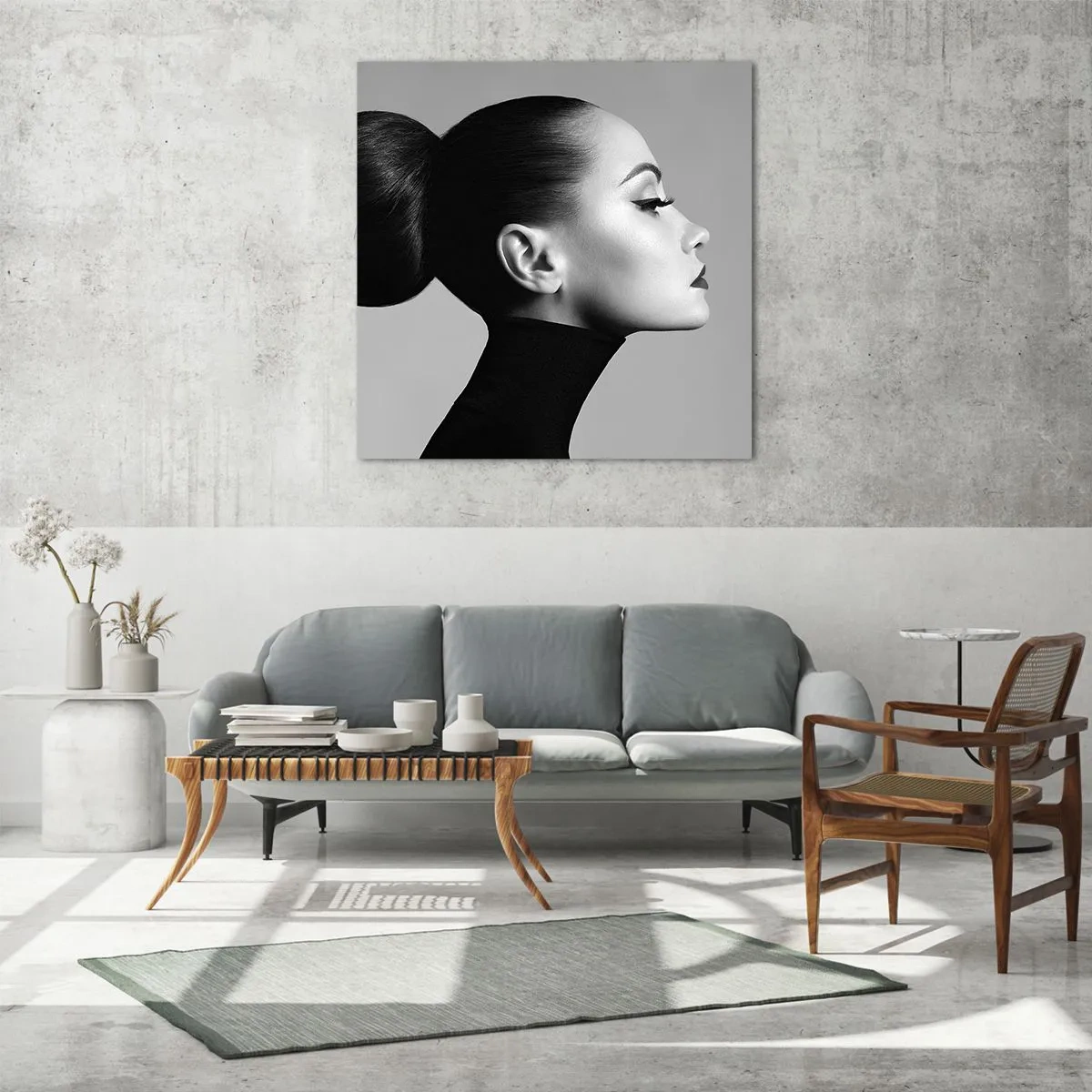 Impression sur verre - Image sur verre - Néfertiti moderne - 40x40 cm