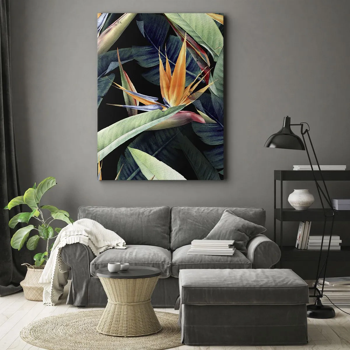 Impression sur toile - Image sur toile - Fleurs flamboyantes des tropiques - 45x80 cm