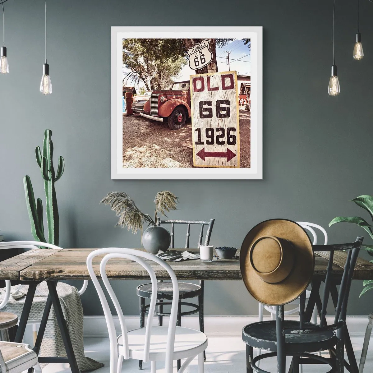 Affiche dans un cadre blanc - Poster - La légende de la province américaine - 40x40 cm