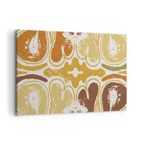 Impression sur toile - Image sur toile - Motifs abstraits chaleureux dans les tons jaunes et bruns - 120x80cm - Abstraction sentimentale - Décoration murale moderne pour le salon et la chambre ARTTOR