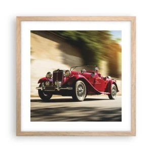 Affiche dans un chêne clair - Poster - Plus belle que Nike de Samothrace - 40x40 cm