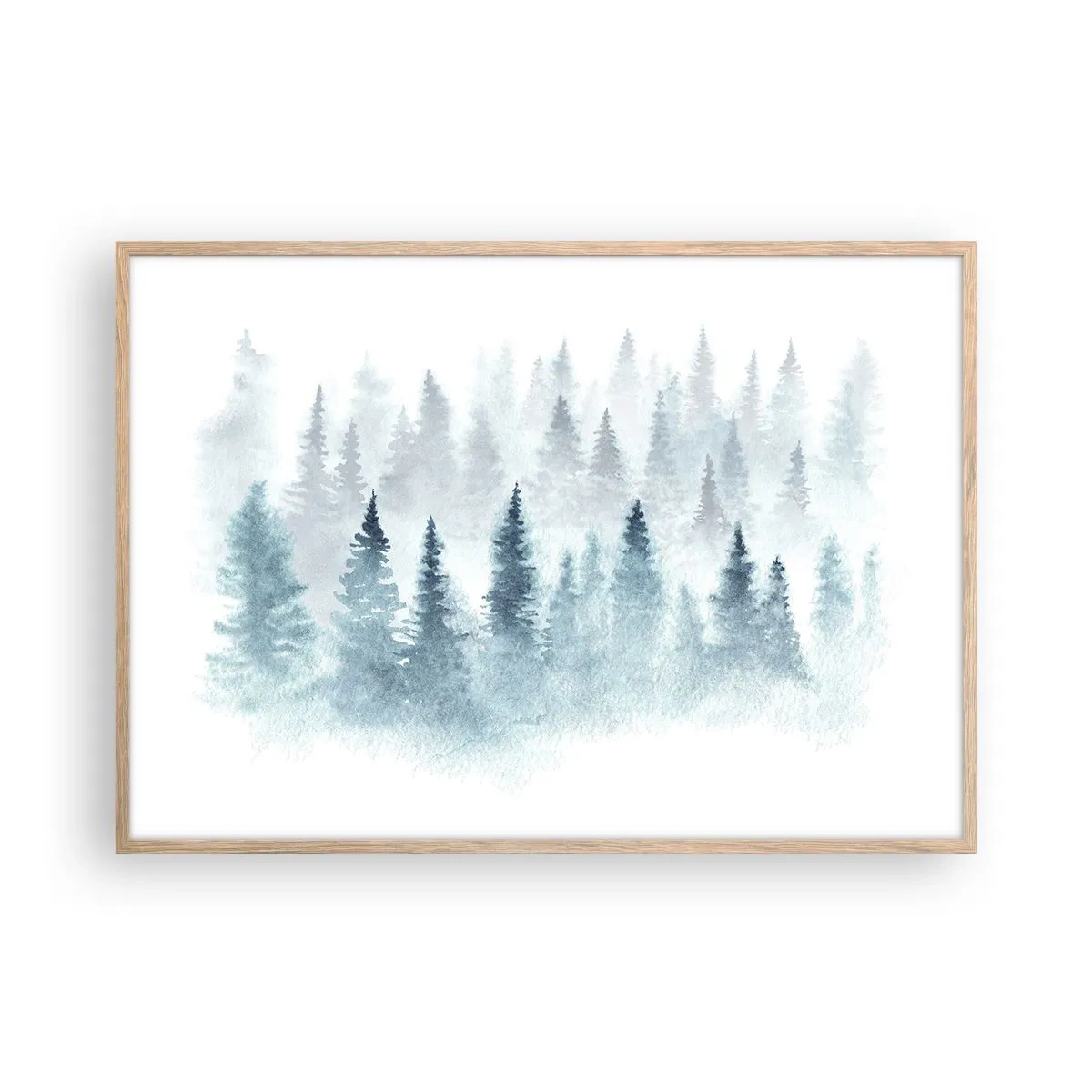 Affiche dans un chêne clair - Poster - Enveloppé de brouillard - 100x70 cm