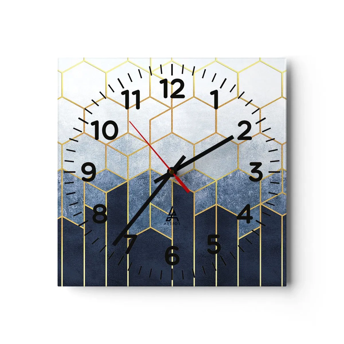 Horloge murale - Pendule murale - Composition en rythme syncopé - 40x40 cm