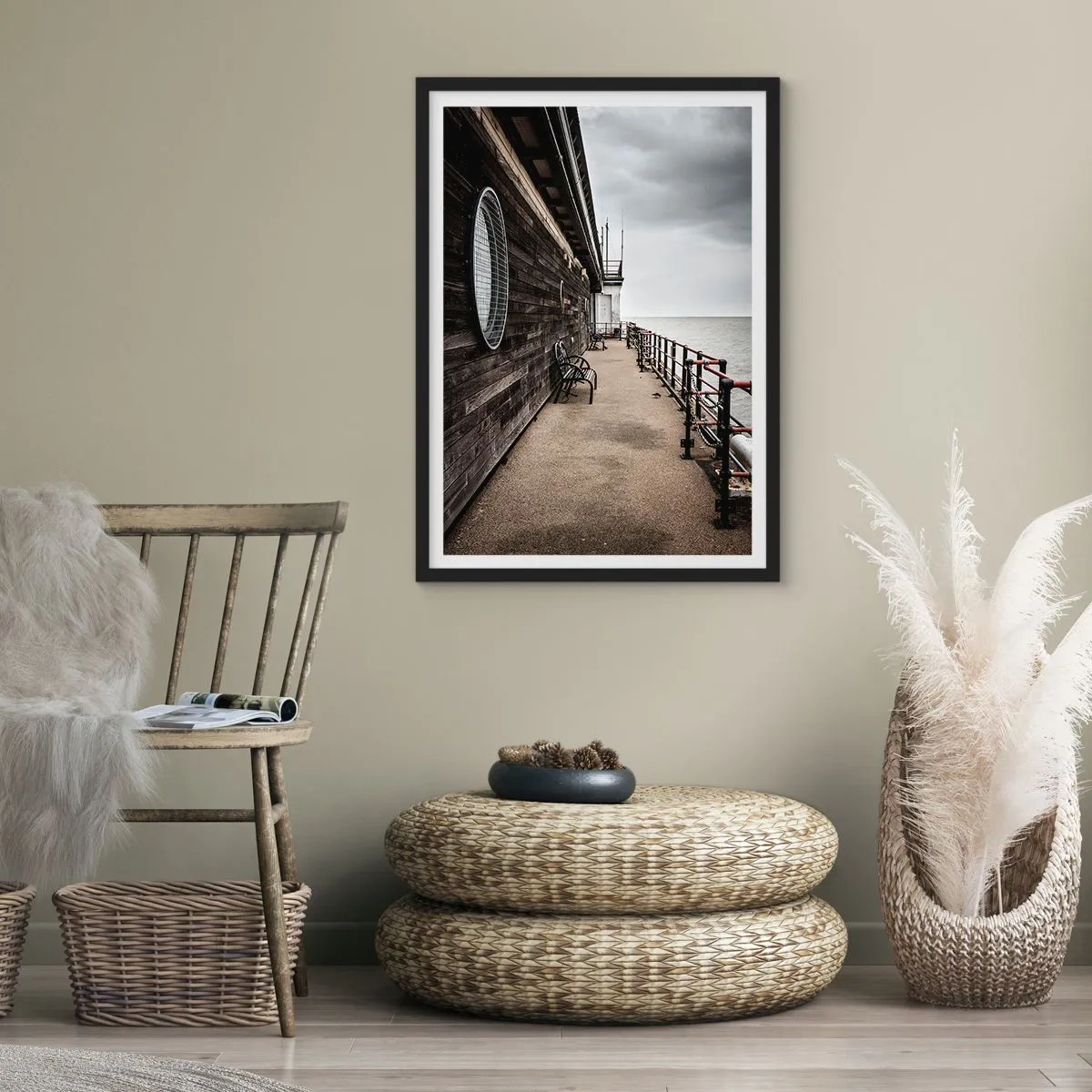 Affiche dans un cadre noir - Poster - Le temps s'est arrêté - 70x100 cm