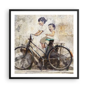 Affiche dans un cadre noir - Poster - Vrai ou faux? - 60x60 cm