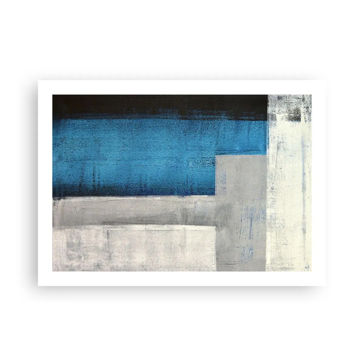 Affiche - Poster - Une composition poétique de gris et de bleu - 70x50 cm