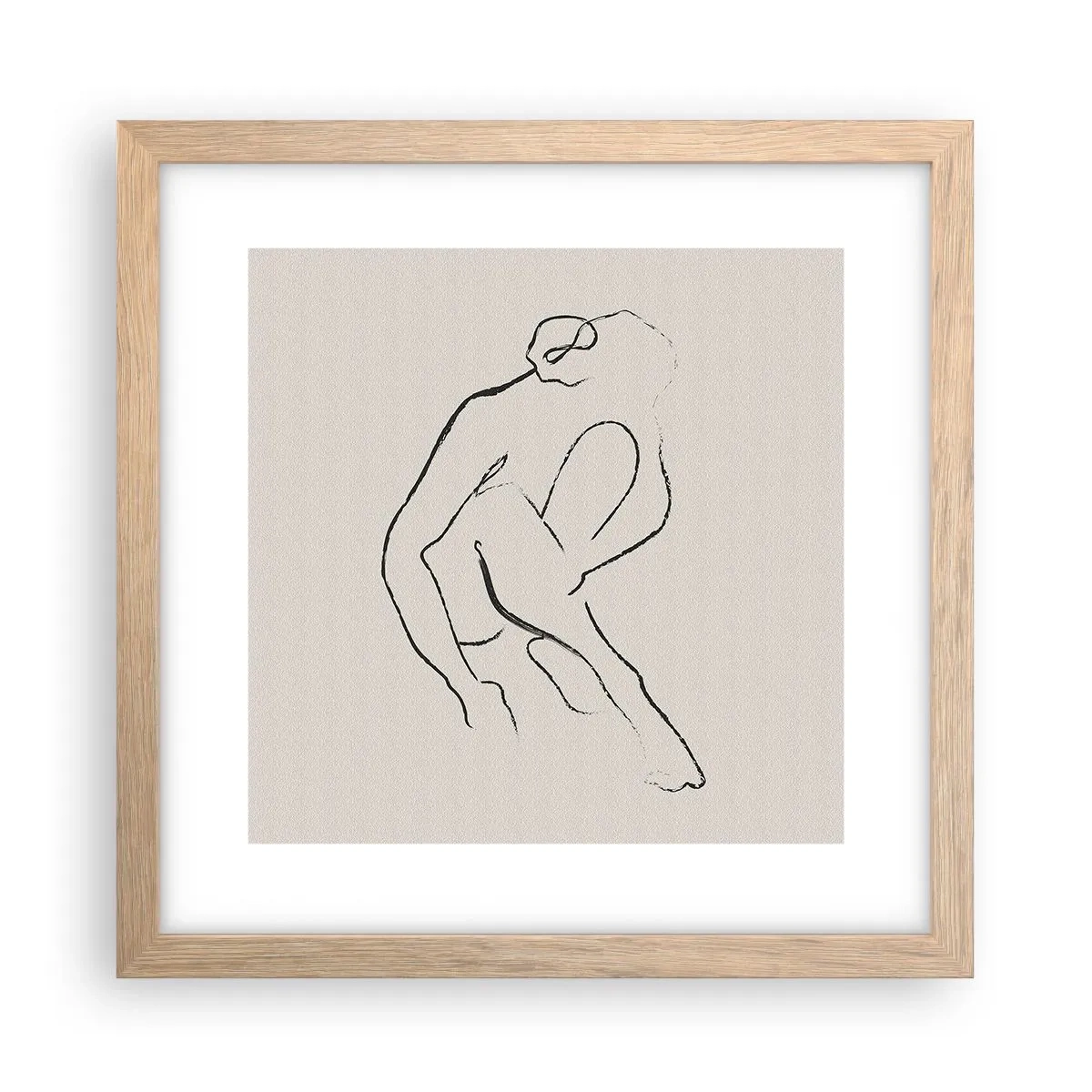 Affiche dans un chêne clair - Poster - Croquis intime - 30x30 cm