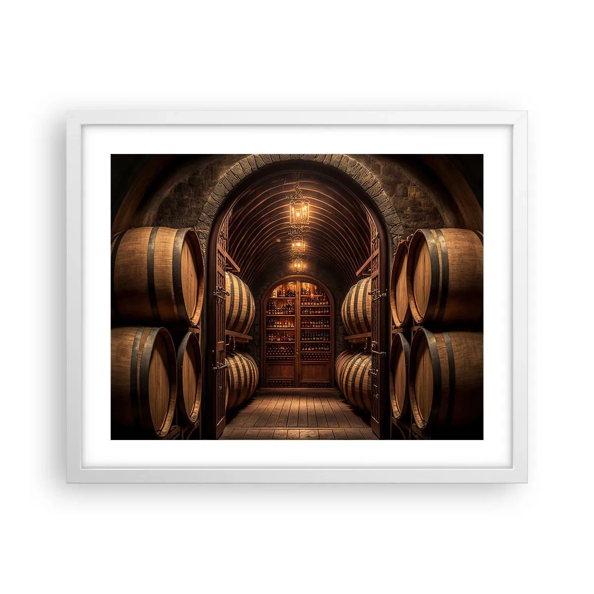Affiche dans un cadre blanc - Poster - Cave climatisée - 50x40 cm