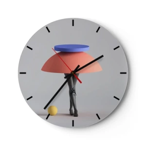 Horloge murale - Pendule murale - Une figure abstraite composée de formes géométriques et de jambes humaines. - 30x30cm - Composition surréaliste - Décoration murale moderne pour le salon, la cuisine et la chambre ARTTOR