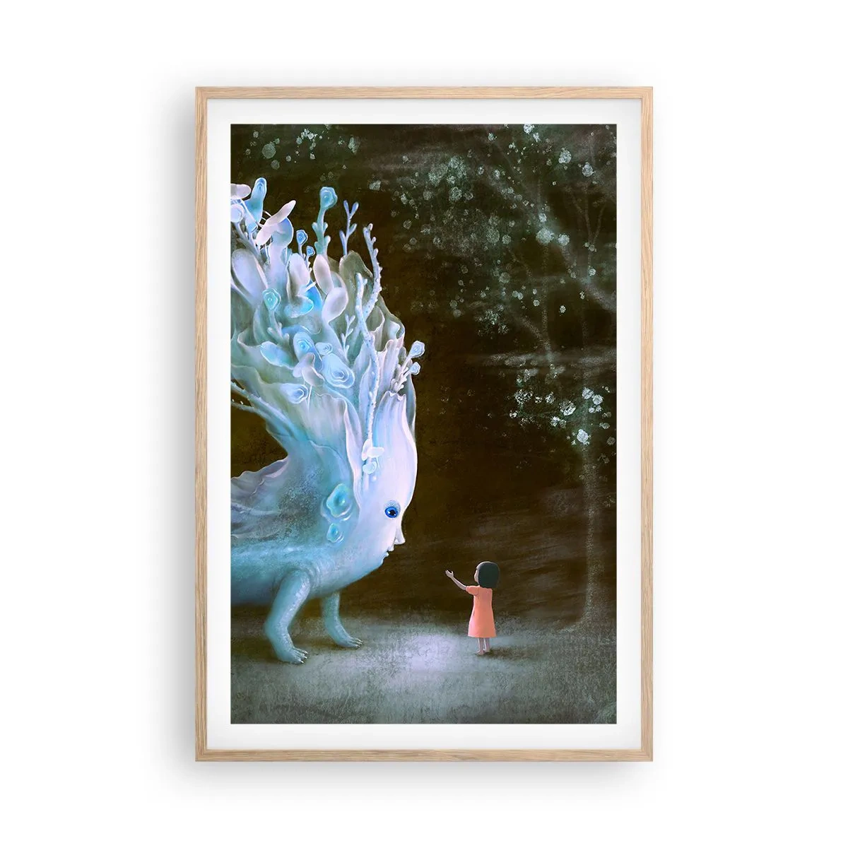 Affiche dans un chêne clair - Poster - Une rencontre fantastique - 61x91 cm