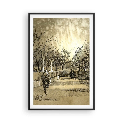 Affiche dans un cadre noir - Poster - Un moment arrêté avec une plume - 61x91 cm