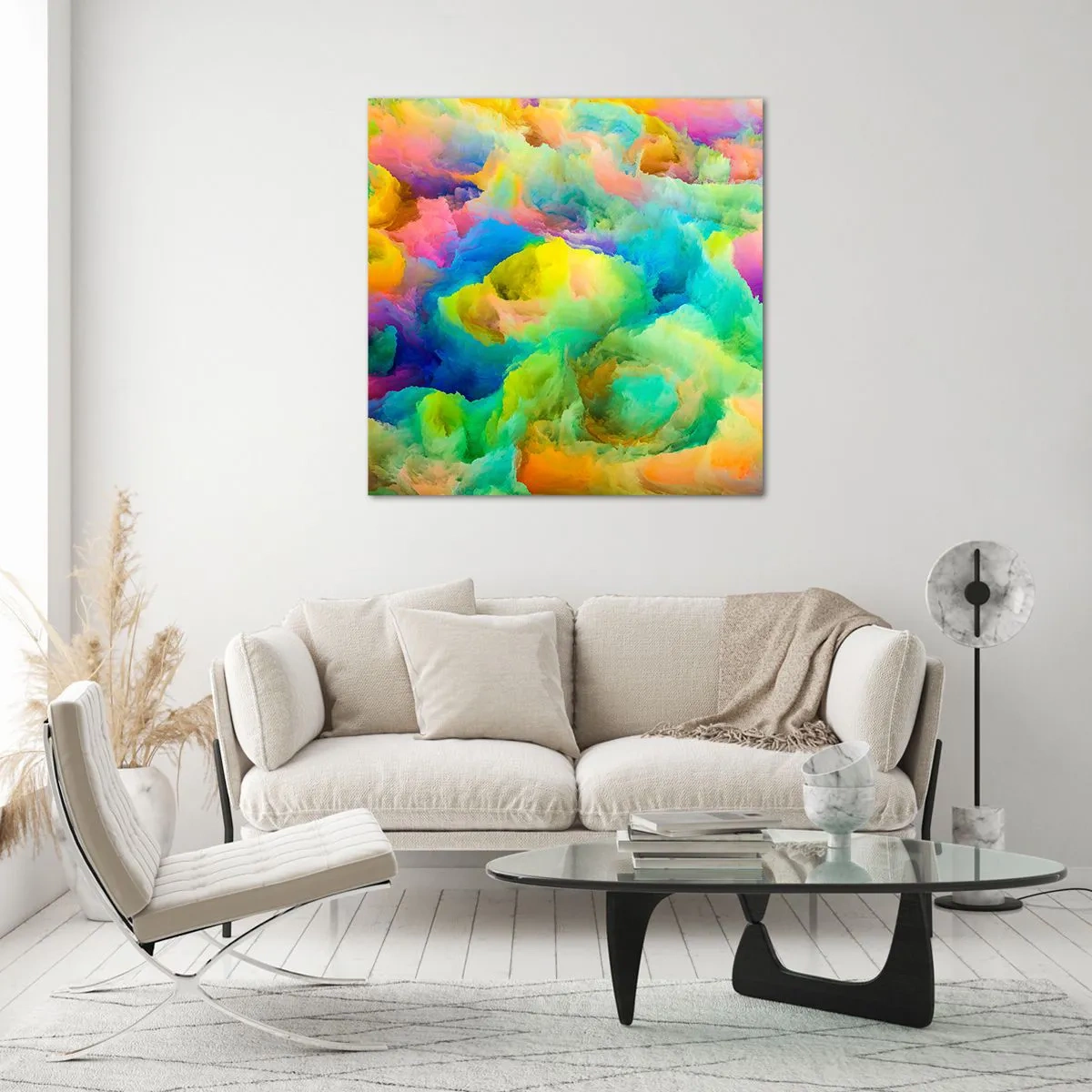 Impression sur verre - Image sur verre - Plumule arc-en-ciel - 60x60 cm