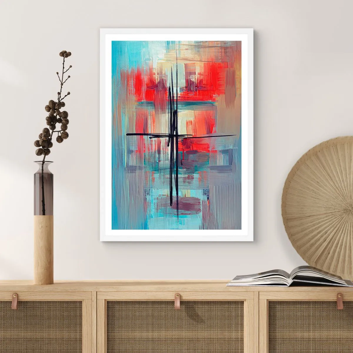 Affiche dans un cadre blanc - Poster - Un paysage dans une dimension inconnue - 70x100 cm