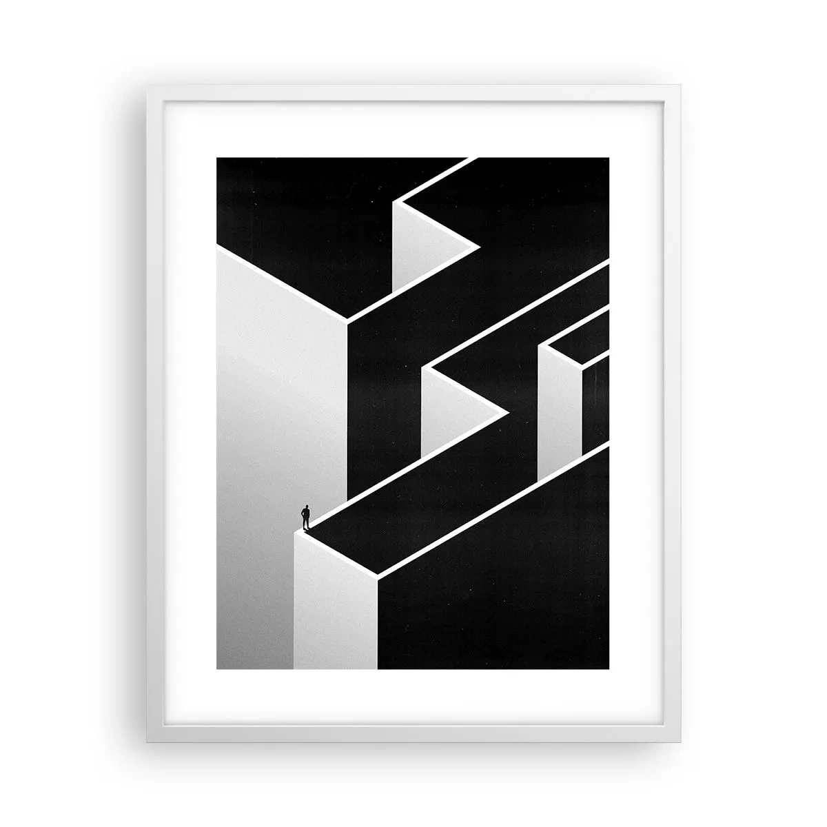 Affiche dans un cadre blanc - Poster - La solitude au sommet - 40x50 cm