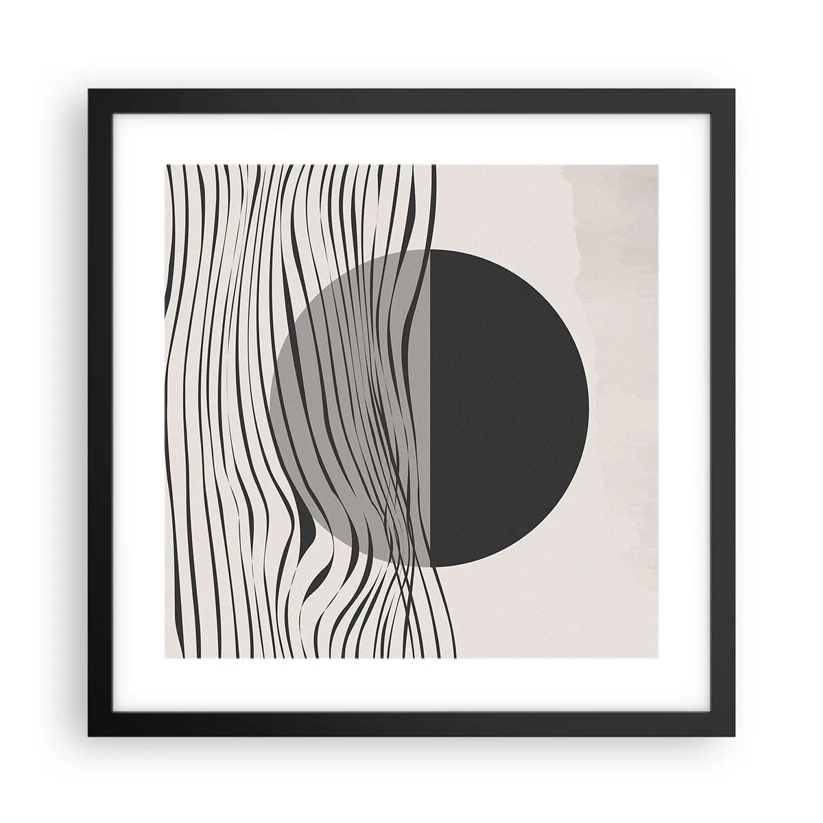 Affiche dans un cadre noir - Poster - Demi composition - 40x40 cm
