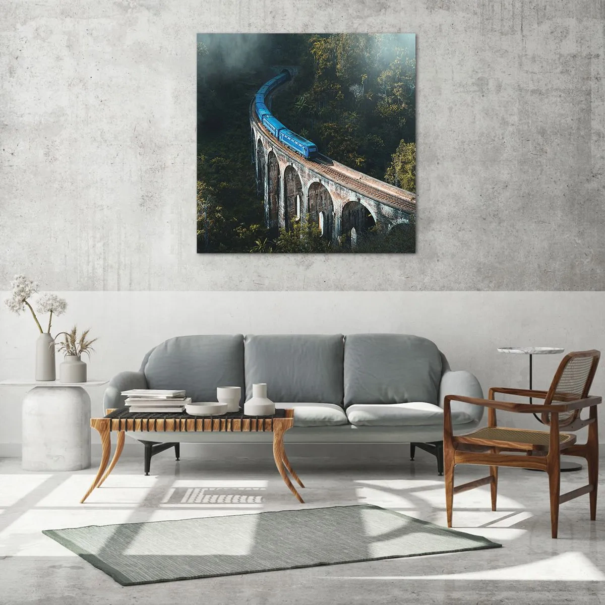 Impression sur verre - Image sur verre - Train nature - 70x70 cm