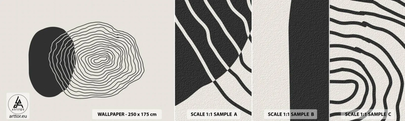 Échantillon de Papier Peint Autocollant Deluxe Sticker - Durabilité et oscillation - Abstraction, Morceau, Graphique - 100x30 cm