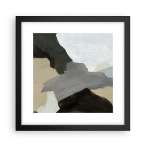 Affiche dans un cadre noir - Poster - Abstraction : le carrefour du gris - 30x30 cm