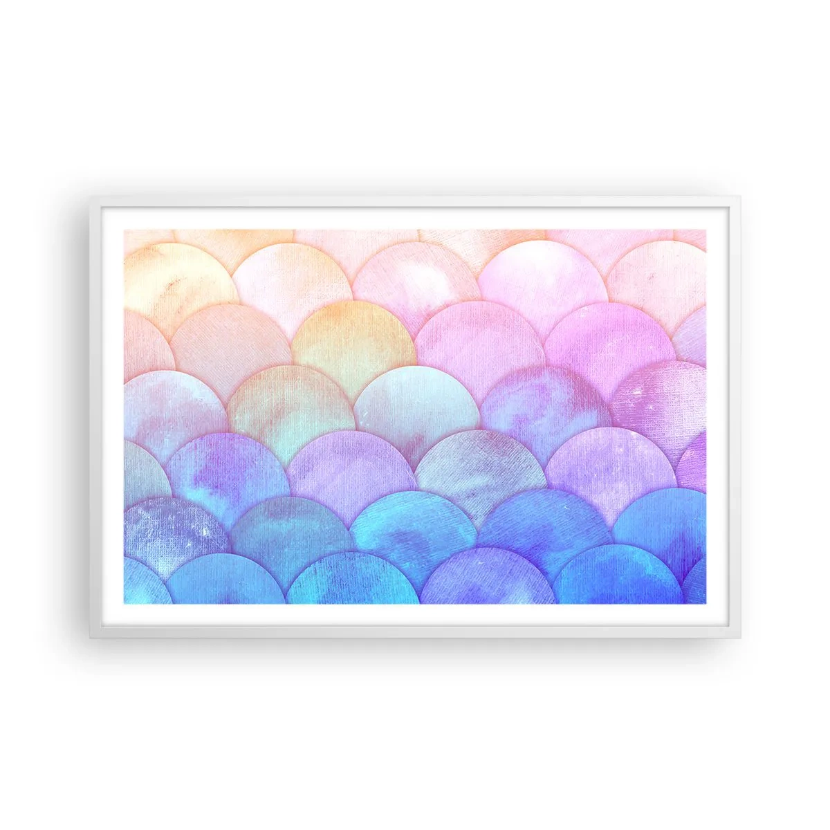 Affiche dans un cadre blanc - Poster - Écailles de perles - 91x61 cm