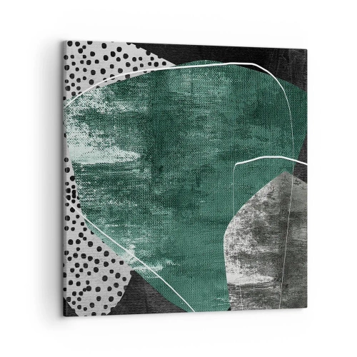 Impression sur toile - Image sur toile - Abstraction colorée avec feuille d'or - 50x50 cm