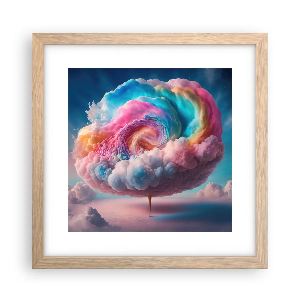 Affiche dans un chêne clair - Poster - Le rêve d'un parc d'attractions - 30x30 cm