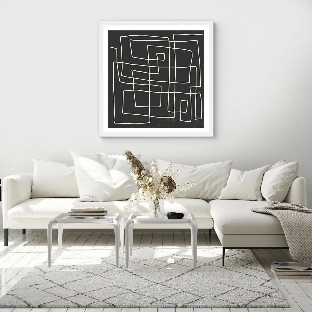 Affiche dans un cadre blanc - Poster - Pas aussi simple - 30x30 cm