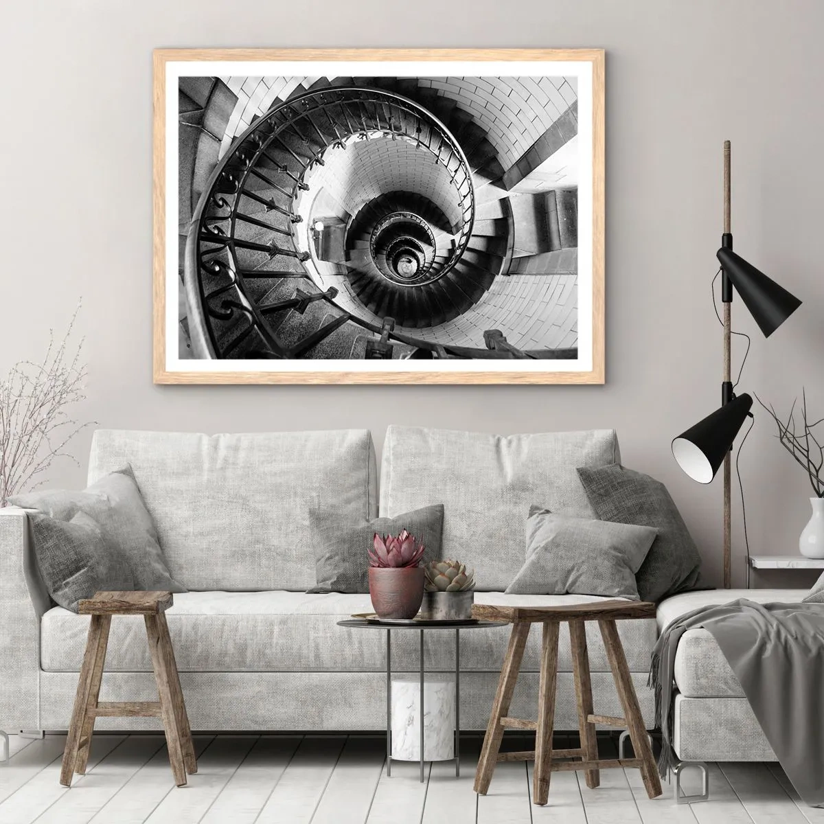 Affiche dans un chêne clair - Poster - De plus en plus haut - 100x70 cm