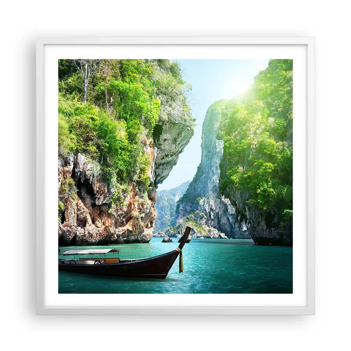 Affiche dans un cadre blanc - Poster - Une invitation à un voyage exotique - 60x60 cm