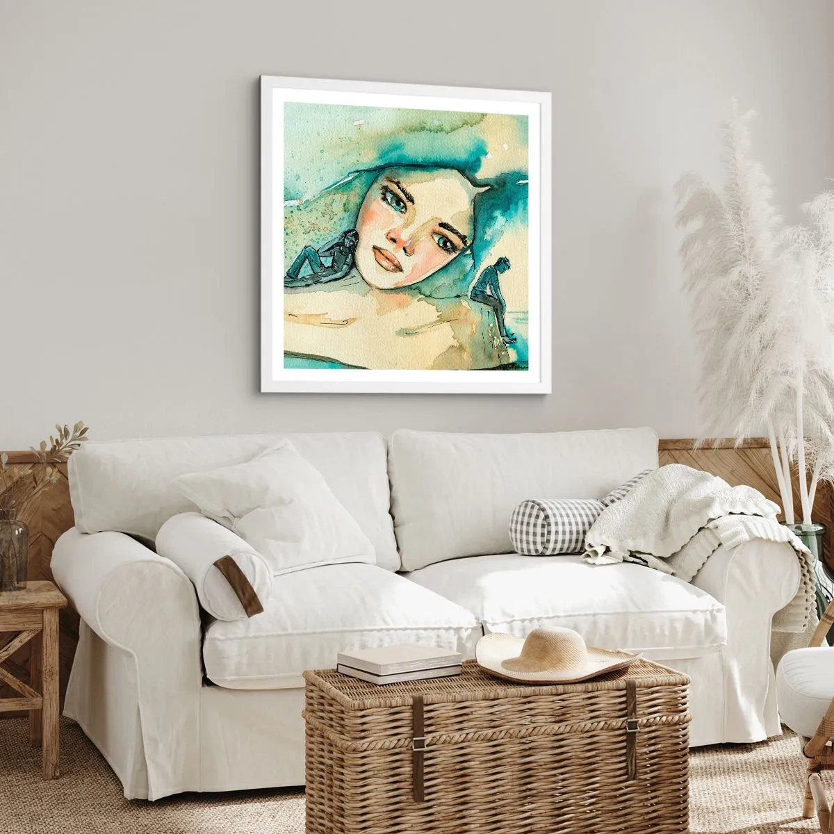 Affiche dans un cadre blanc - Poster - Suis-je bleu? - 50x50 cm