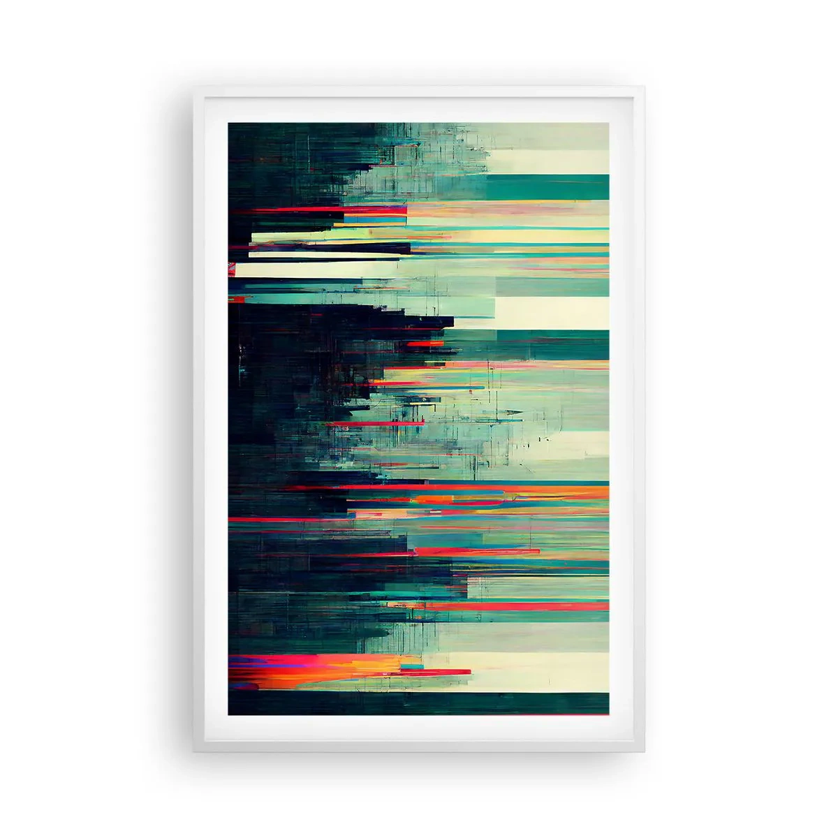 Affiche dans un cadre blanc - Poster - Ville futuriste - 61x91 cm