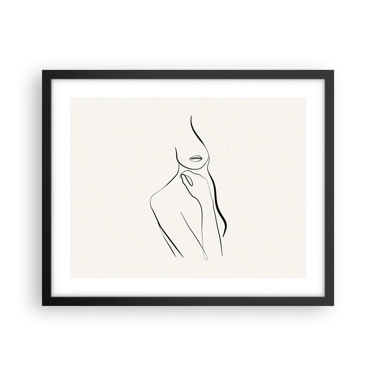 Affiche dans un cadre noir - Poster - Vague de mélancolie - 50x40 cm