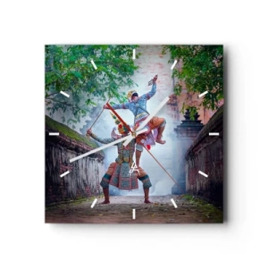 Horloge murale - Pendule murale - Danse traditionnelle dans un cadre historique avec un mur et des arbres - 30x30cm - La danse est d'une beauté dévastatrice - Décoration murale moderne pour le salon et la chambre ARTTOR