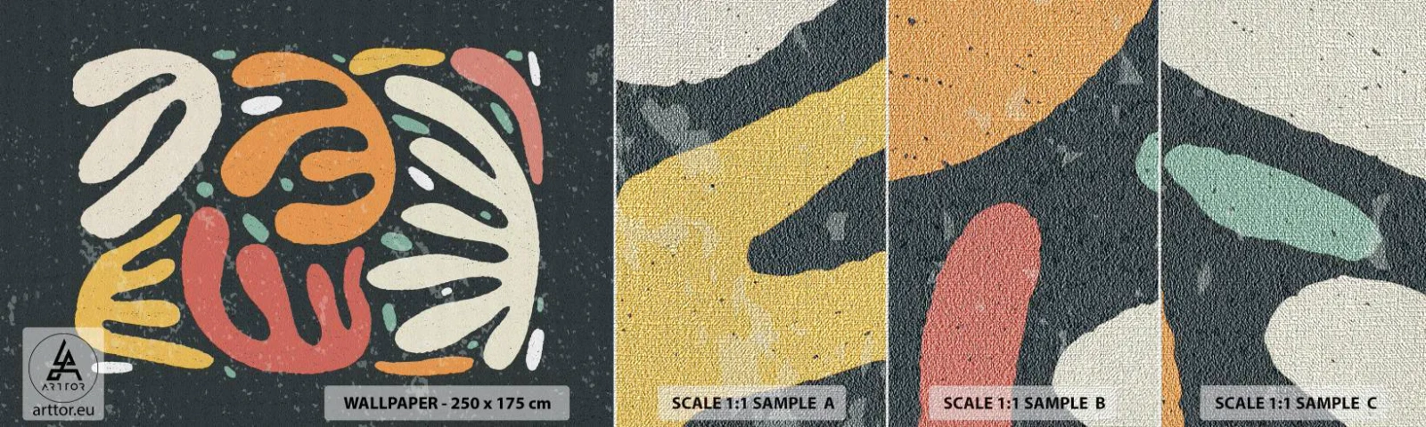 Échantillon de Papier Peint Premium Canvas - Composition – Je suis sur le point de t'attraper - Bohème, Minimalisme, Vieilli - 100x30 cm