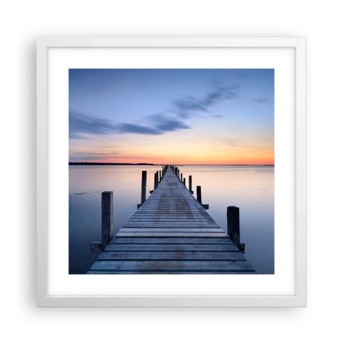 Affiche dans un cadre blanc - Poster - Le calme d'un crépuscule serein - 40x40 cm