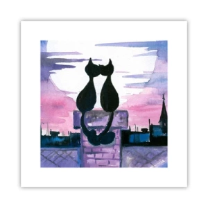 Affiche - Poster - Rendez-vous sous la lune - 30x30 cm