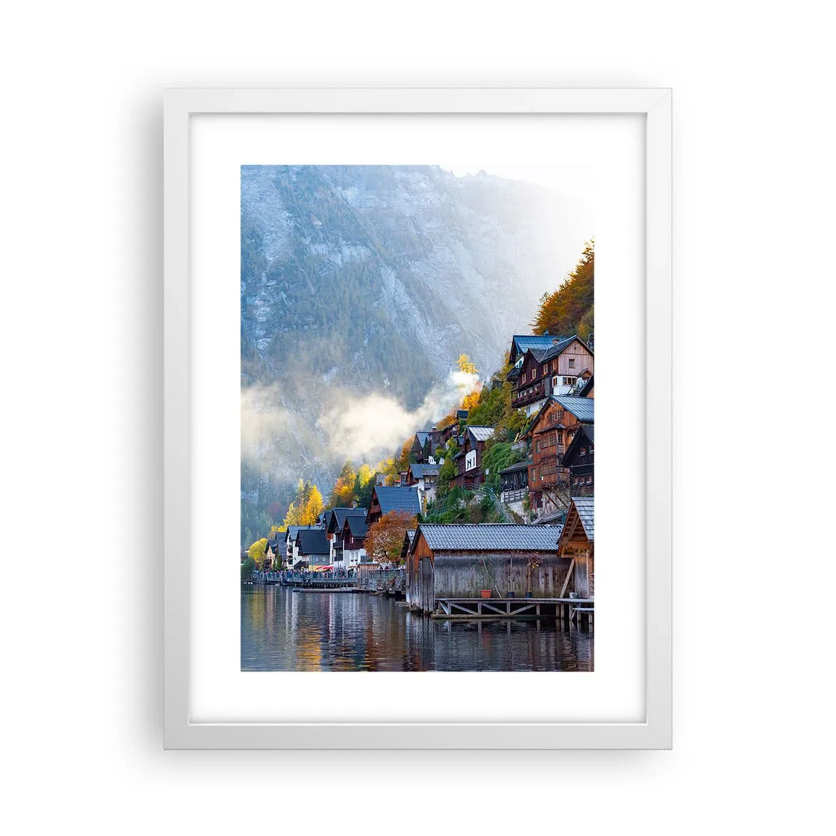 Affiche dans un cadre blanc - Poster - Ambiance alpine - 30x40 cm