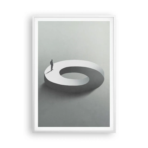 Affiche dans un cadre blanc - Poster - Et sois intelligent ici - 70x100 cm