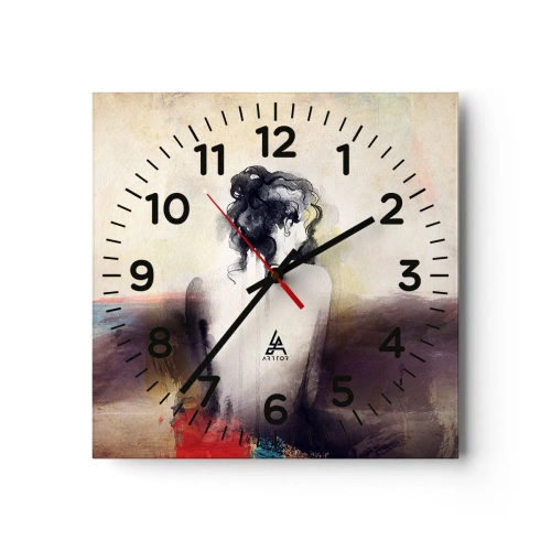 Horloge murale - Pendule murale - Lignes lisses, formes ovales - 40x40 cm