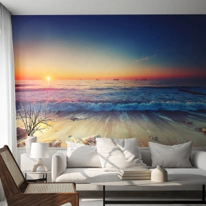 Papier peint sur mesure Standard Eco - Mais quel horizon ? - Paysage, Mer, Coucher de soleil