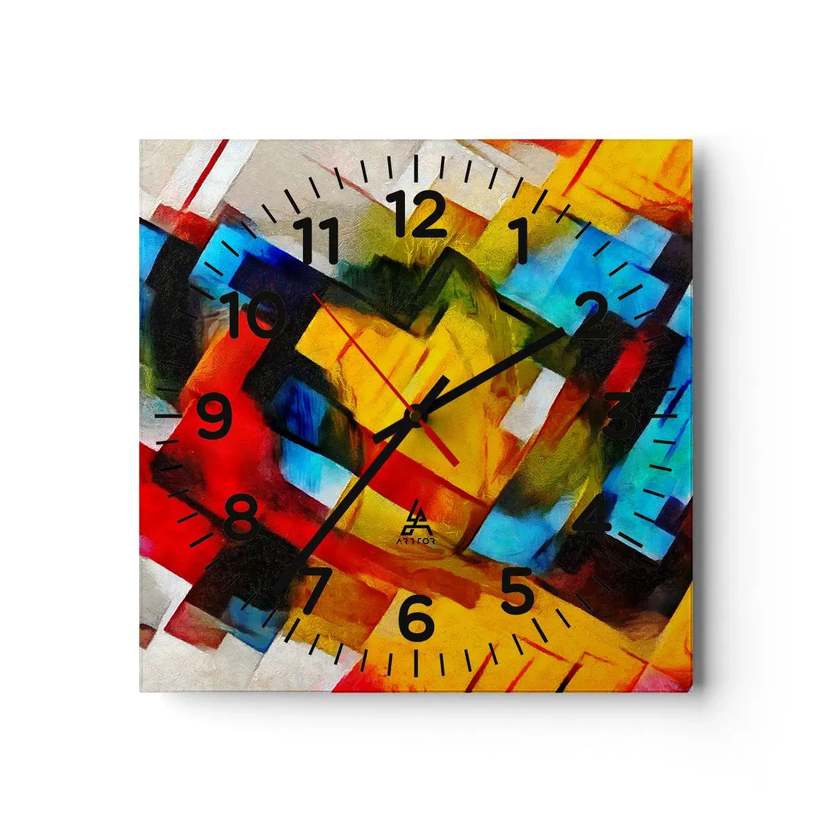 Horloge murale - Pendule murale - Une superposition multicolore - 40x40 cm