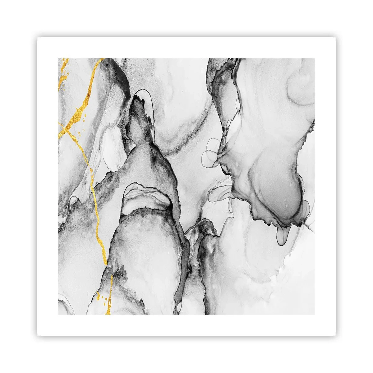 Affiche - Poster - Composition à motif or - 50x50 cm